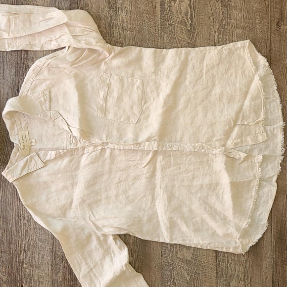 Cloth & Stone Button Down Linen Top - Natural - Picture 5 of 13